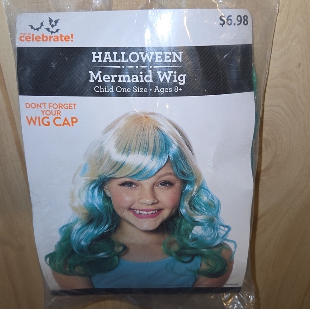 Mermaid Wig Halloween Costume Child One Size 8+